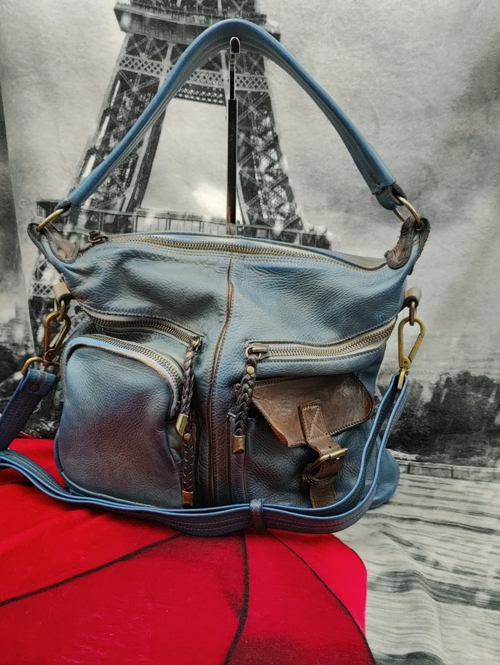 Lusher Ginevra Bayside 84 Distressed Leather Hobo